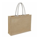 MONCLOVA - Jute Bag with Canvas Pocket - Natural